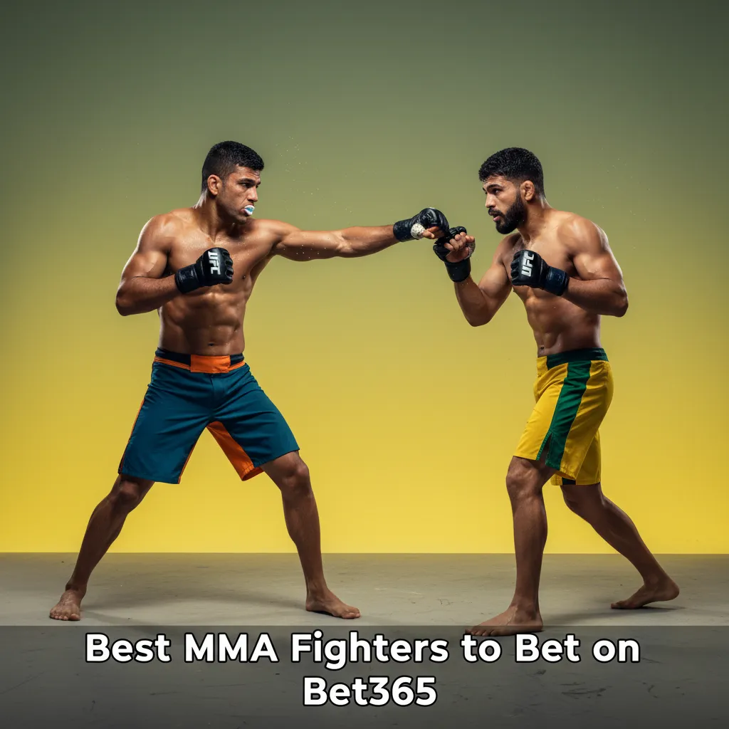 Graphic listing MMA betting favorites on Bet365: Makhachev, Pereira, Topuria, Edwards, O'Malley, Weili, Jubli.
