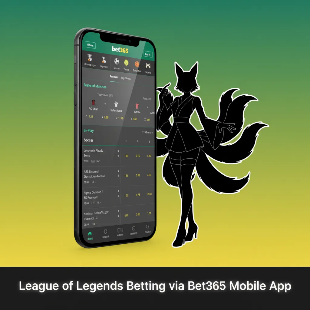 Bet365 mobile app screen showing League of Legends betting with live odds on a smartphone in India.