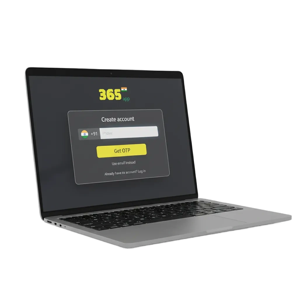 Bet365 registration page for India showing email/mobile sign-up and a Free bets up to ₹4,000 offer.