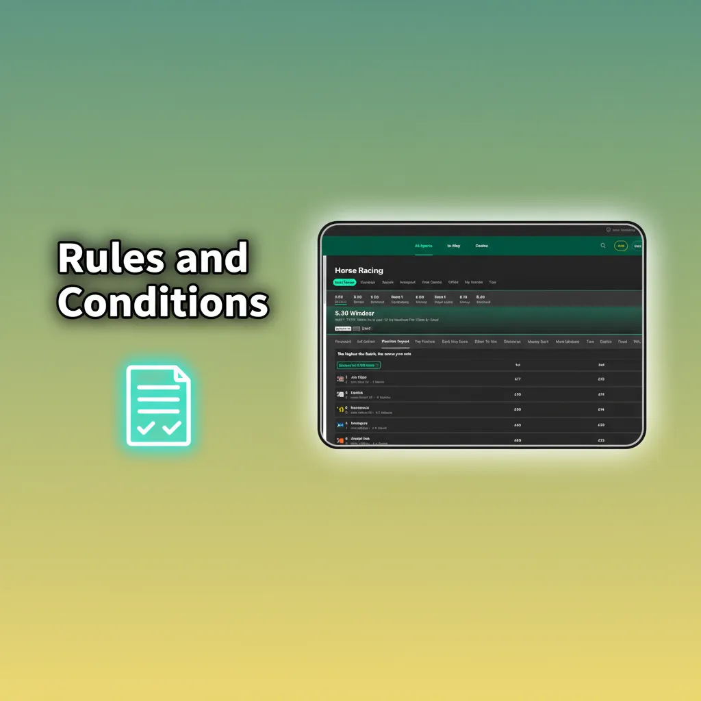 Rules and Conditions page: 18+, one account, accurate details, bonus restrictions, withdrawals may require verification.