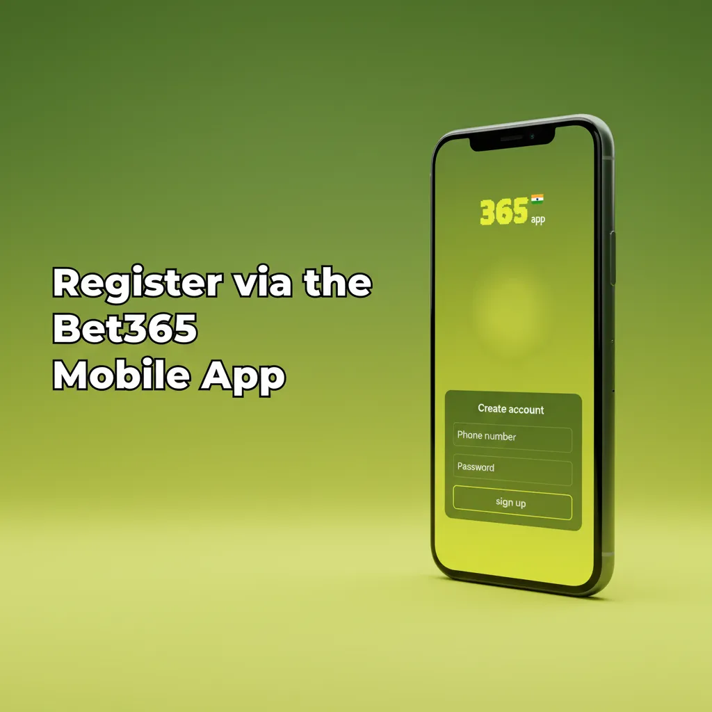 Phone with Bet365 app registration: download, tap Join, enter details, verify OTP, set username, password, and 4-digit PIN.