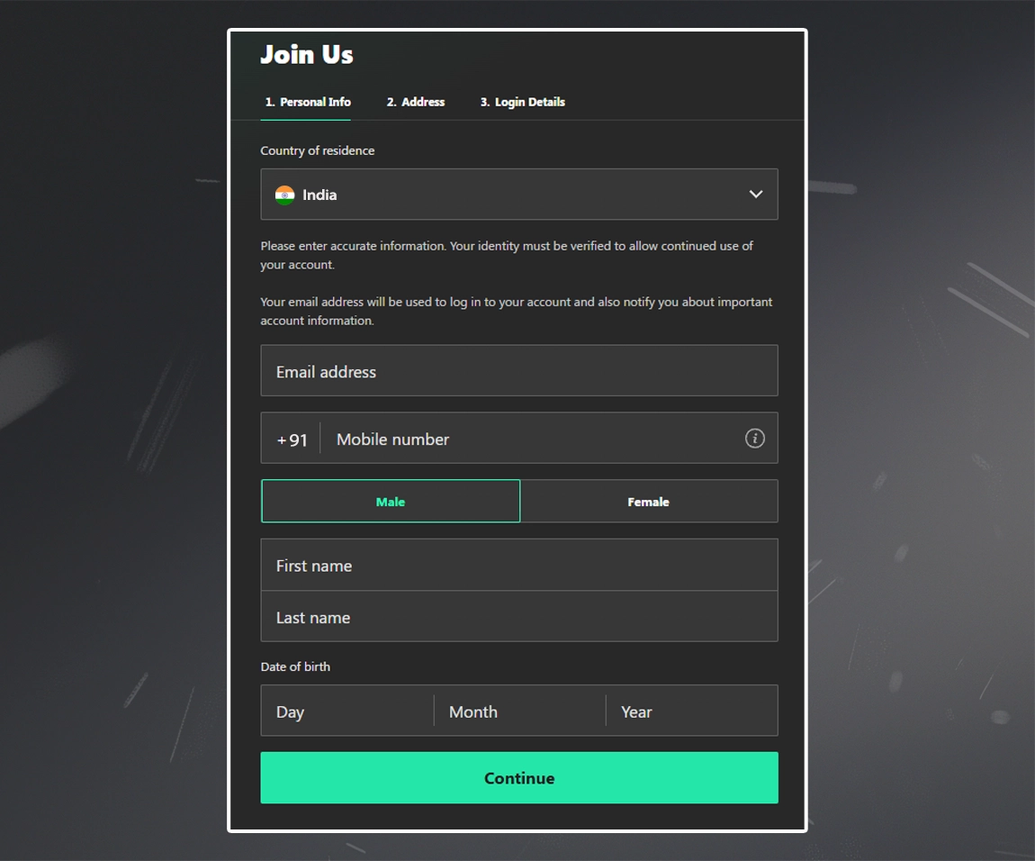 Fill the registration form accurately