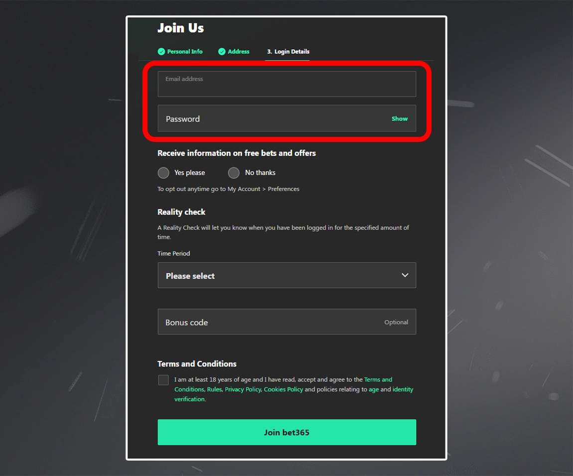 Create secure login and set limits