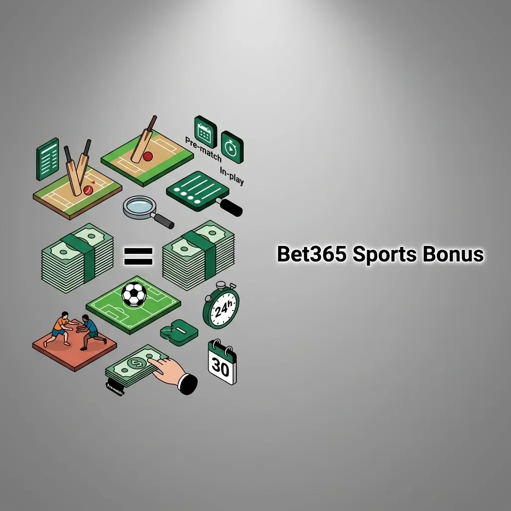 Bet365 sports bonus offering matched first bet up to ₹4,000 on cricket, football, and kabaddi markets