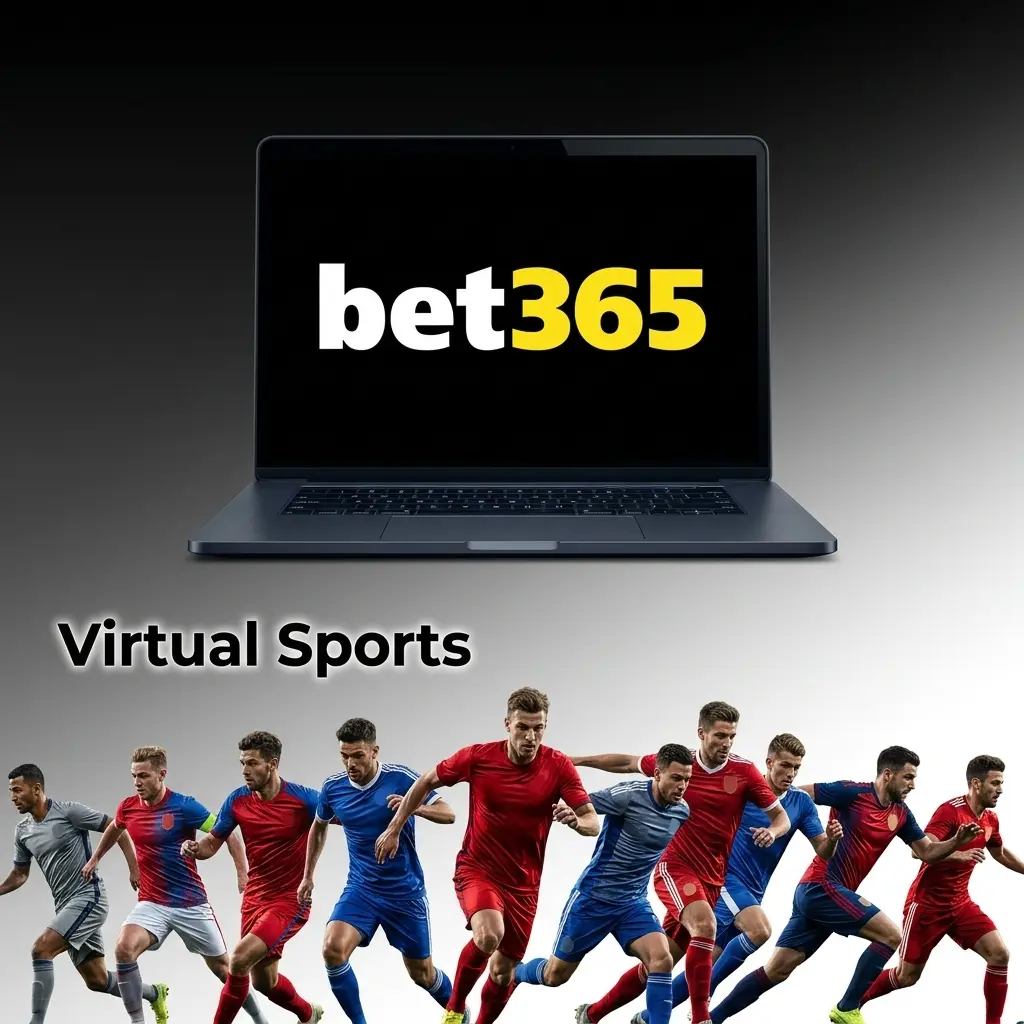 Bet365 virtual sports lobby showing football, horse racing, greyhounds, tennis, basketball, cycling, and motor racing options